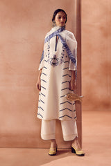 Ivory/Blue Kurta Set (RTS)