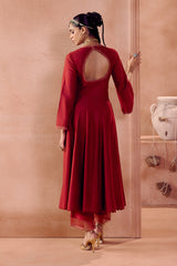 Maroon Anarkali Set