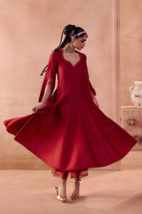 Maroon Anarkali Set