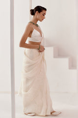 Ivory Dori Embroidered Silk Organza Saree
