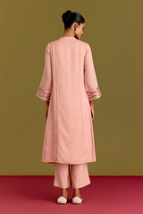 Blush Pink Cotton Silk Satin kurta set (RTS)