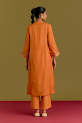 Orange Chanderi kurta set (RTS)