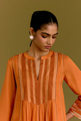 Orange Chanderi kurta set (RTS)