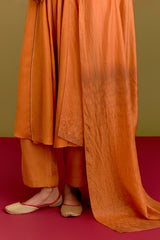 Orange Chanderi kurta set (RTS)