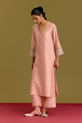 Pink handpaint kurta set (RTS)