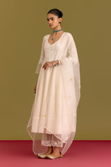 Ivory Silk Chanderi Anarkali set (RTS)