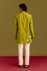 Green Handpainted Kurta set
