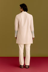 Ivory/Blue Embroidered Kurta set