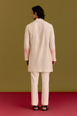 Ivory/Pink Embroidered Kurta set
