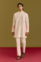 Ivory/Pink Embroidered Kurta set