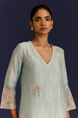 Powder Blue Embroidered Kurta Set