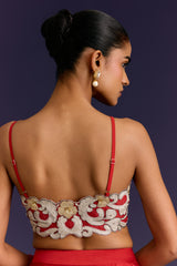 Black Embroidered Pre-Draped Saree Set