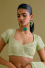 Janhvi Kapoor in Pistachio Green Silk Organza Dori Embroidered Saree Set