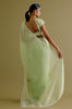 Janhvi Kapoor in Pistachio Green Silk Organza Dori Embroidered Saree Set