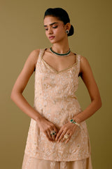 Golden Beige Dori Embroidered Sharara Set