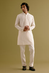 Ivory Silk Chanderi Dori Embroidered Kurta Set