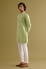 Pistachio Green Dori Embroidered Kurta Set