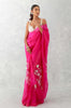 Kiara Advani in Fuchsia Pink Embroidered Silk Organza Saree