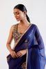 Priyanka Mohan in Navy Blue Zardozi and Sequins Hand Embroidered Silk Organza Saree