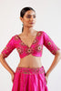 Sara Ali Khan in Fuchsia Pink Hand Embroidered Raw Silk Lehenga Set