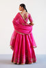 Sara Ali Khan in Fuchsia Pink Hand Embroidered Raw Silk Lehenga Set