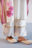 Ivory and Pink Silk Chanderi Hand-Painted Embroidered Kaftan Set
