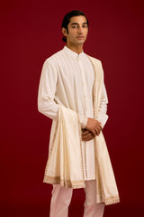 Ivory Chinniya Silk embroidered stole