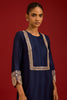 Navy Embroidered Kurta Set