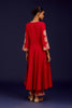 Red Cotton Silk Blend Embroidered Anarkali Set