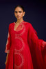 Red Cotton Silk Blend Embroidered Anarkali Set