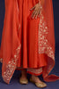Orange Silk Chanderi Embroidered Anarkali Set