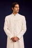 Ivory Cotton Silk Sherwani Set