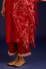 Red embroidered kurta set