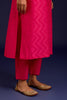 Fuchsia Cotton Silk Blend Block Printed Kurta Set