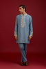 Light Blue Cotton Silk Blend Kurta Set