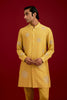 Mustard Cotton Silk Blend embroidered Kurta Set