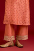Peach Bhandhej Embroidered Kurta Set