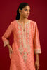 Peach Bhandhej Embroidered Kurta Set