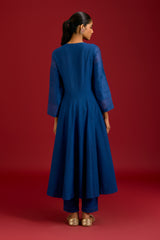 Nay Blue Anarkali with Pants Set