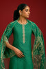 Dark Green embroidered kurta set