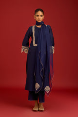 Navy Embroidered Kurta Set