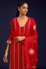 Red Zari Detailed Chanderi Kurta Set
