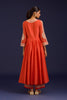 Orange Silk Chanderi Embroidered Anarkali Set