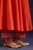 Orange Silk Chanderi Embroidered Anarkali Set