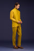 Mustard Chanderi Bandhej and Linen Satin Bundi Set