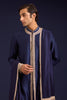 Navy Chinniya Silk embroidered stole