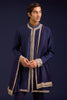 Navy Chinniya Silk embroidered stole