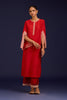 Red embroidered kurta set