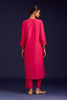 Fuchsia Cotton Silk Blend Block Printed Kurta Set