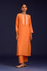 Orange Cotton Silk Blend Dori Embroidered Kurta Set